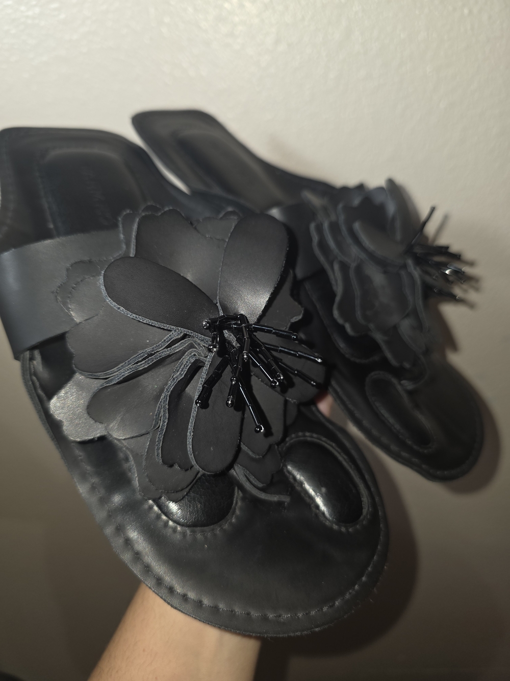 FARM Rio Black Floral Slide Mules - Women - Picture 6 of 9
